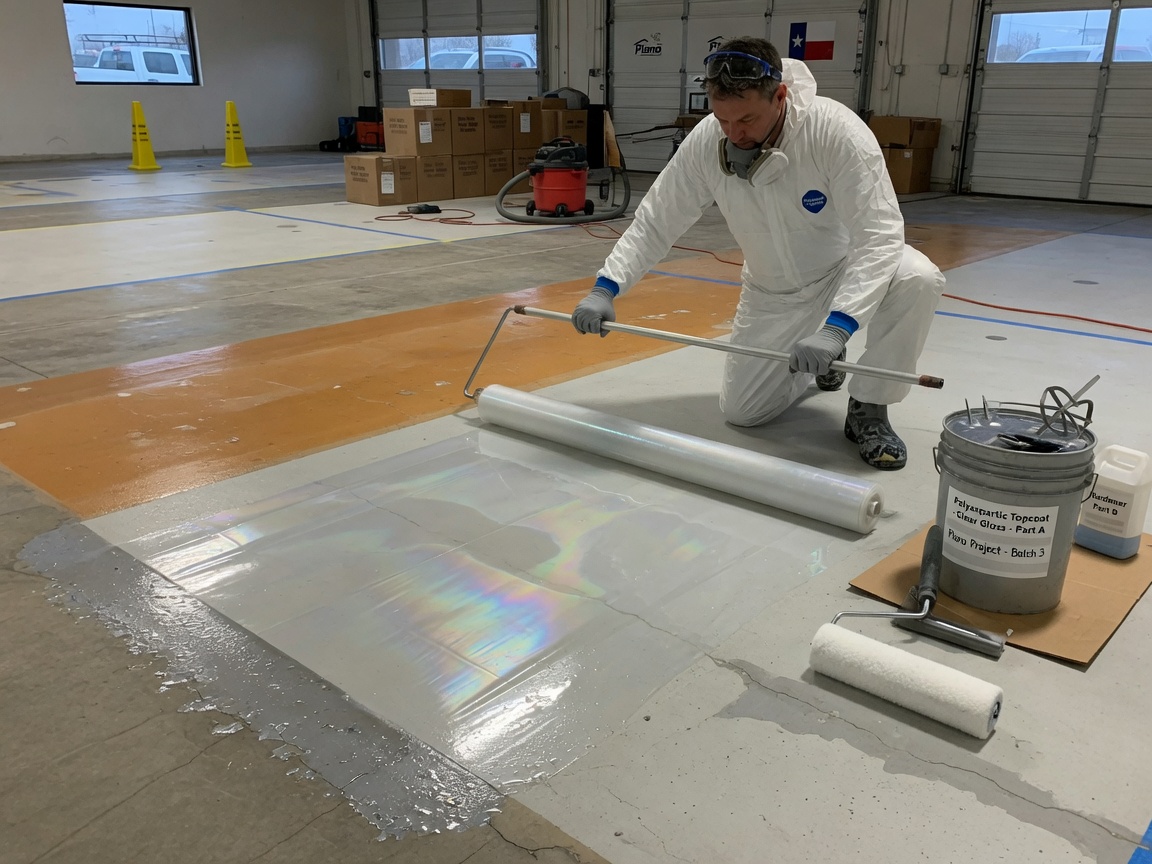 Polyaspartic Topcoat Application in Plano, TX